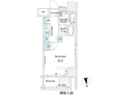 BELLE VUE 浅草橋(1K/2階)の間取り写真