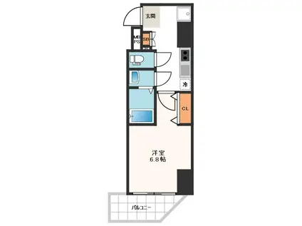 アドバンス難波南ノエル(1K/13階)の間取り写真