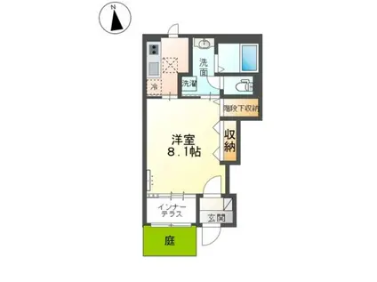 岩倉市神野町又市APIII期(1K/1階)の間取り写真