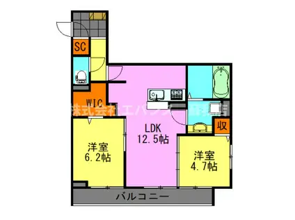 CORTESIA(2LDK/1階)の間取り写真