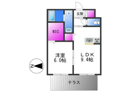 サン・メゾンC棟(1LDK/1階)の間取り写真