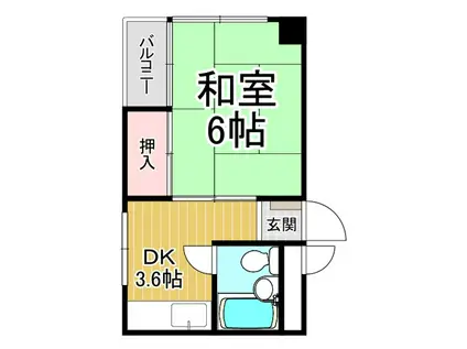 エメラルド尾浜パート1(1DK/2階)の間取り写真