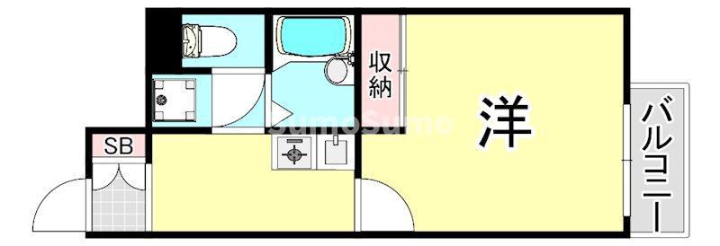 レオネクストさくら五段坂I(1K/1階)の間取り写真