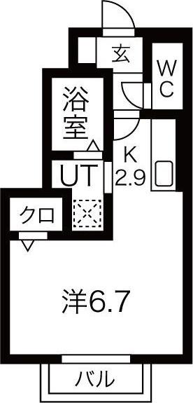 JR山田線 上盛岡駅 徒歩12分 2階建 築5年(ワンルーム/1階)の間取り写真
