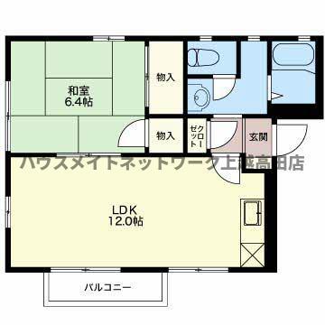 エクセレンス(1LDK/2階)の間取り写真