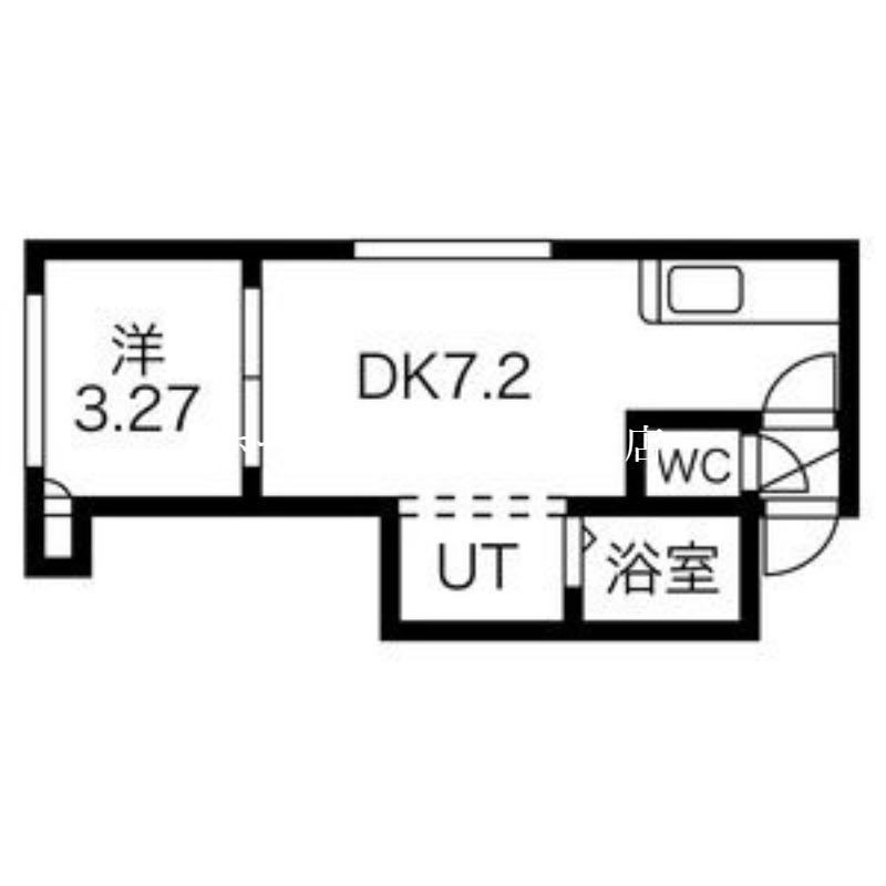 ボヌールN16(1DK/3階)の間取り写真