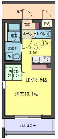コルトーナ弐番館(1K/2階)の間取り写真