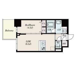 S-RESIDENCE福島DIVERSE(1LDK/6階)の間取り写真