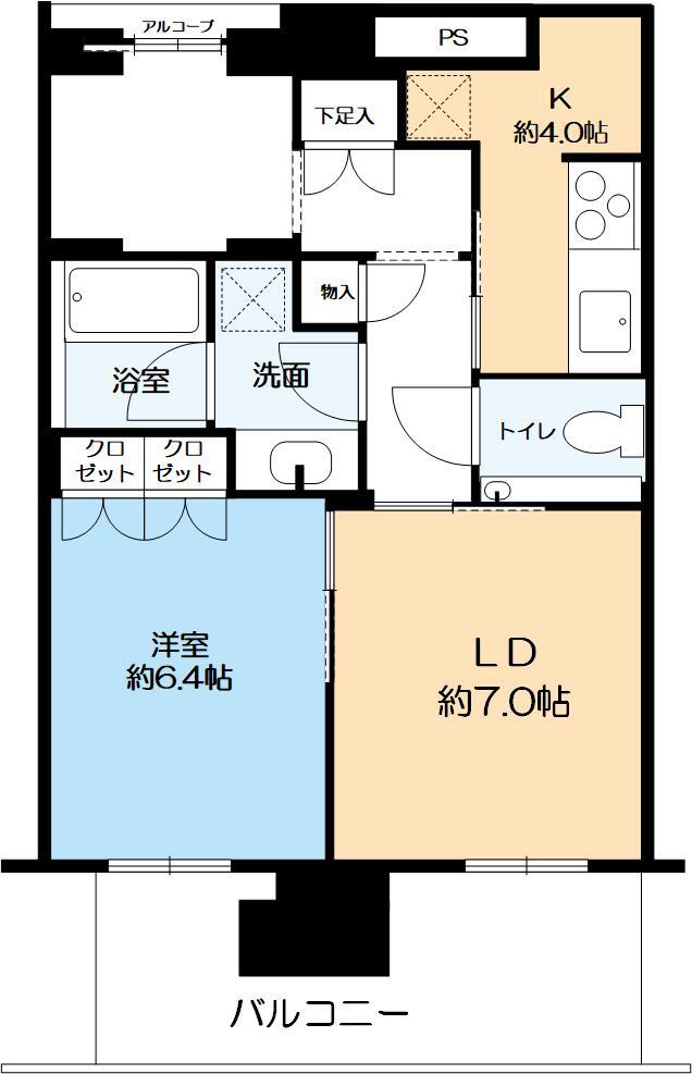 グラングリーン大阪 THE ノース RESIDENCE(1LDK/23階)の間取り写真