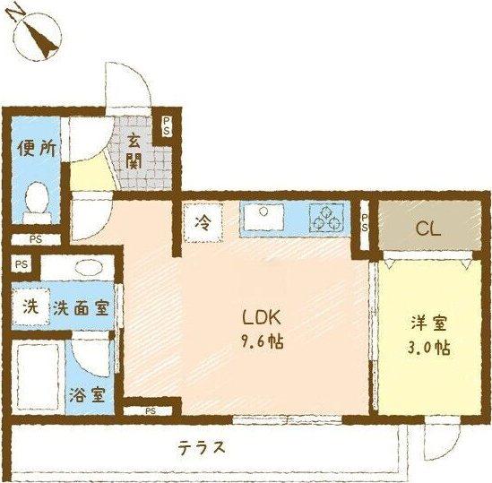 JR東海道本線 安城駅 徒歩5分 3階建 築1年(1LDK/2階)の間取り写真