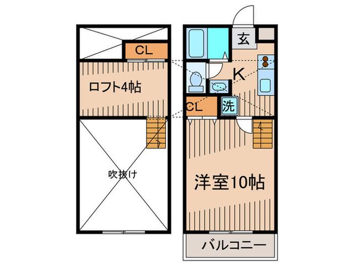 サンクチュアリ(1K/2階)の間取り写真