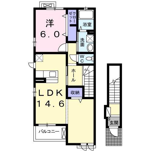 グランチェスタ新栄(1LDK/2階)の間取り写真