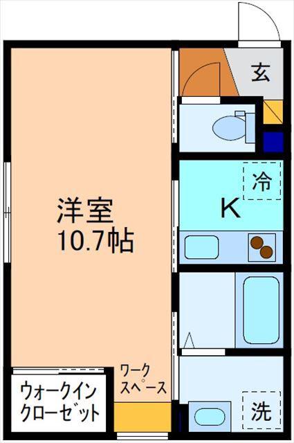 OURSBLANC(1K/1階)の間取り写真