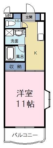 アソシエ(1K/5階)の間取り写真