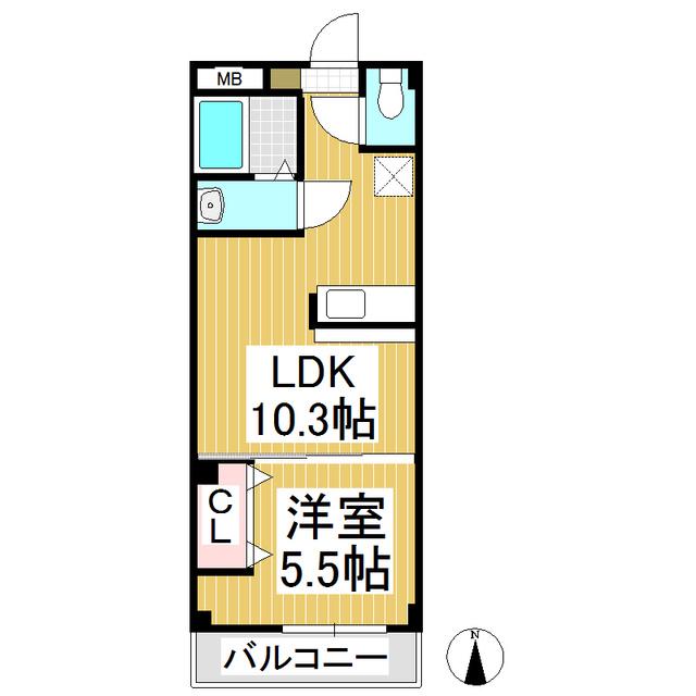 アトラスプラウド(1LDK/3階)の間取り写真