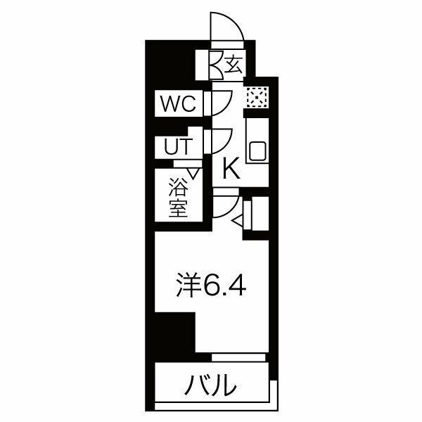 ファステート京都堀川スクエア(1K/4階)の間取り写真