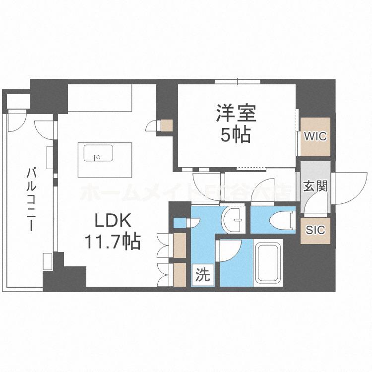 エステムプラザ南船場レジスタ(1LDK/8階)の間取り写真