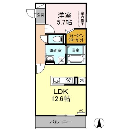 エトワール(1LDK/2階)の間取り写真