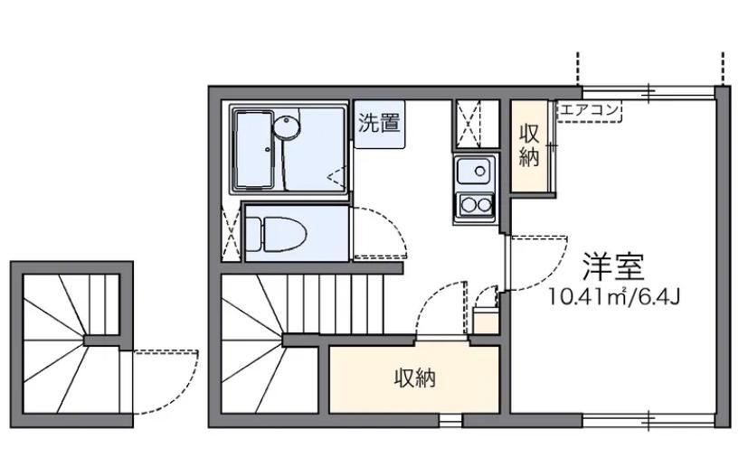 トレーヴ(1K/1階)の間取り写真