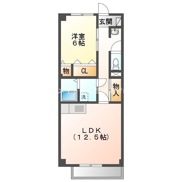 ベルバランセ鷹(1LDK/2階)の間取り写真