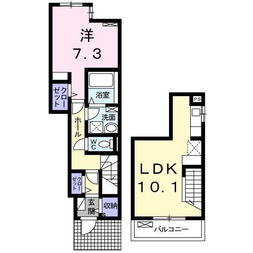 サニーテラス(1LDK/1階)の間取り写真