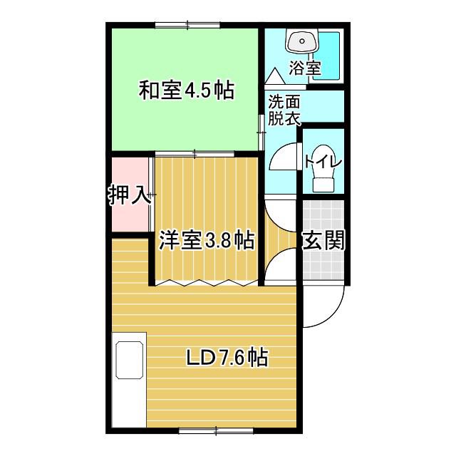 コーポみまつ(2LDK/2階)の間取り写真