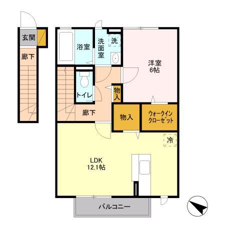 PETI NATURE(1LDK/2階)の間取り写真