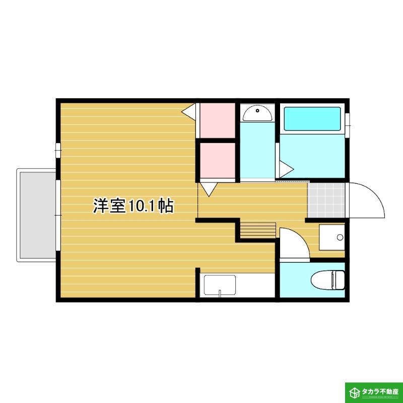 セジュール皆春(ワンルーム/1階)の間取り写真