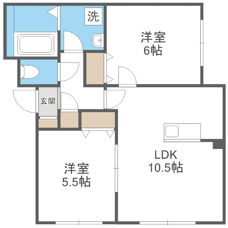 アートヒルズ南郷(2LDK/4階)の間取り写真