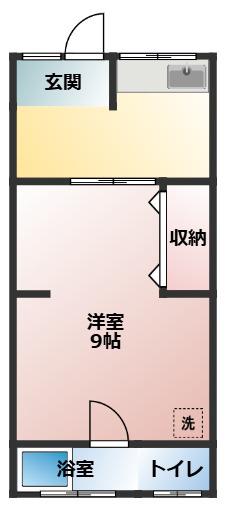 中山文化(1DK/2階)の間取り写真