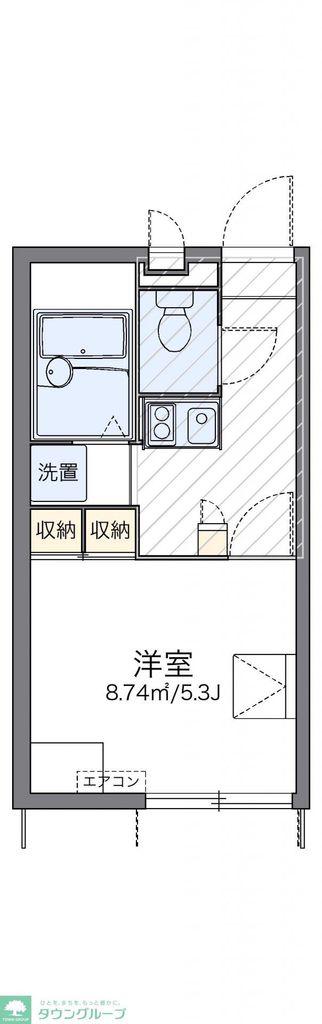 レオパレス山王(1K/1階)の間取り写真