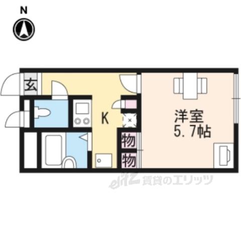 レオパレスカナール(1K/1階)の間取り写真
