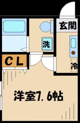 コモド淵野辺(1K/1階)の間取り写真