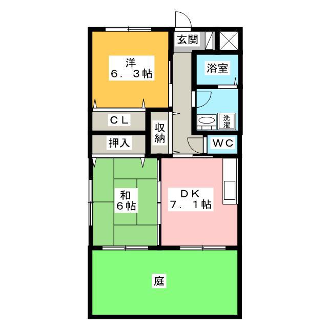 EMG早崎(2DK/1階)の間取り写真