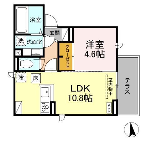 D-ROOM平和(1LDK/1階)の間取り写真