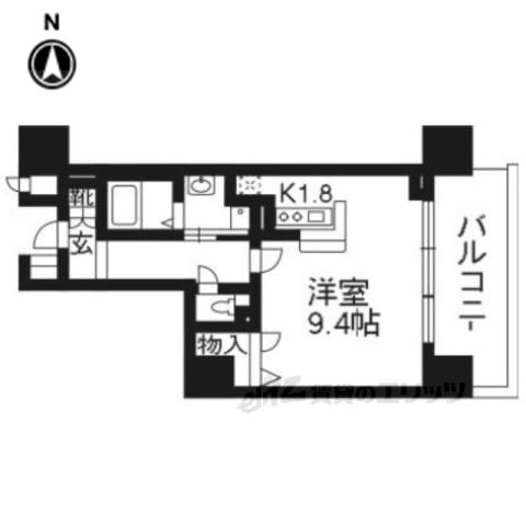 アスヴェル京都四条(1K/10階)の間取り写真