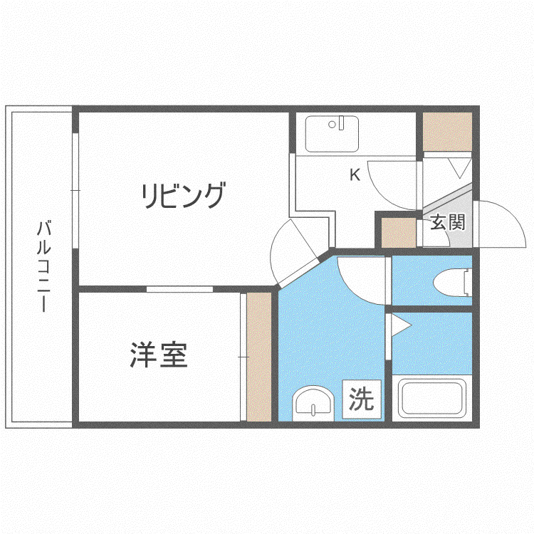 メープルコート平岸(1LDK/4階)の間取り写真