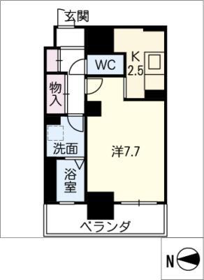 ヴィラエーデル名駅(1K/6階)の間取り写真