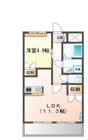 フェリシデーデ(1LDK/2階)の間取り写真
