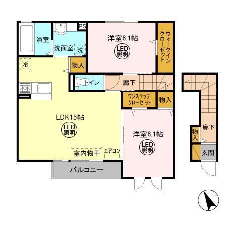 メゾングレースJ(2LDK/2階)の間取り写真