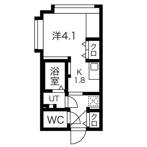 ピュア東彩館VI(1K/2階)の間取り写真