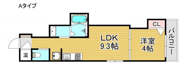 F ASECIA KENSHU(1LDK/3階)の間取り写真