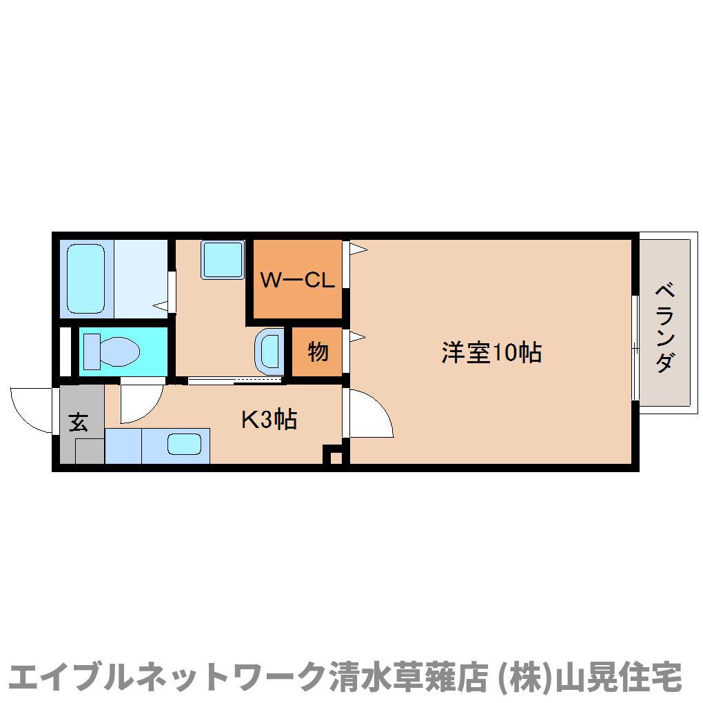 BUENA VISTA B(1K/2階)の間取り写真