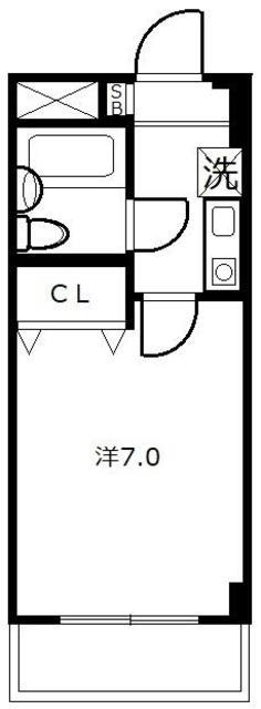 ベルメゾン川崎I(1K/2階)の間取り写真