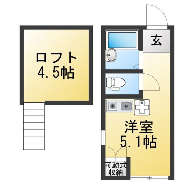 カーサビスタ横浜六浦(ワンルーム/2階)の間取り写真