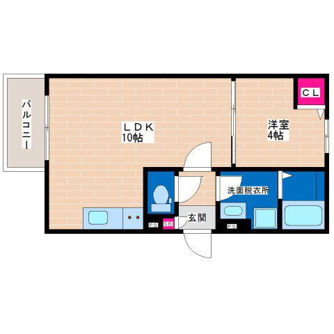 TATERUAPARTMENT加美鞍作2丁目A棟(1LDK/3階)の間取り写真