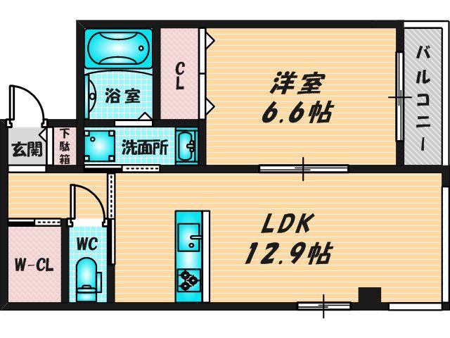 グランディール(1LDK/3階)の間取り写真