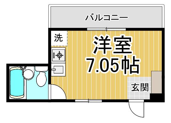 リベラール美園(ワンルーム/2階)の間取り写真