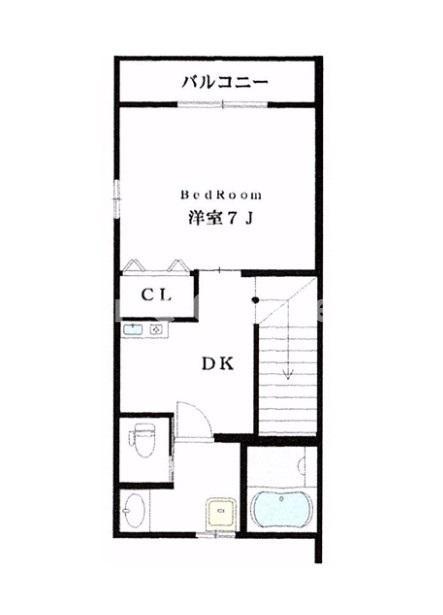 桜レジデンス(1DK/2階)の間取り写真