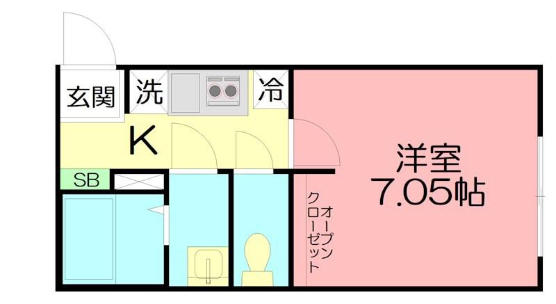 カインドネス辻堂ノース(1K/1階)の間取り写真